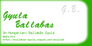 gyula ballabas business card